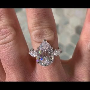 Sterling Silver Pear Shaped Ring